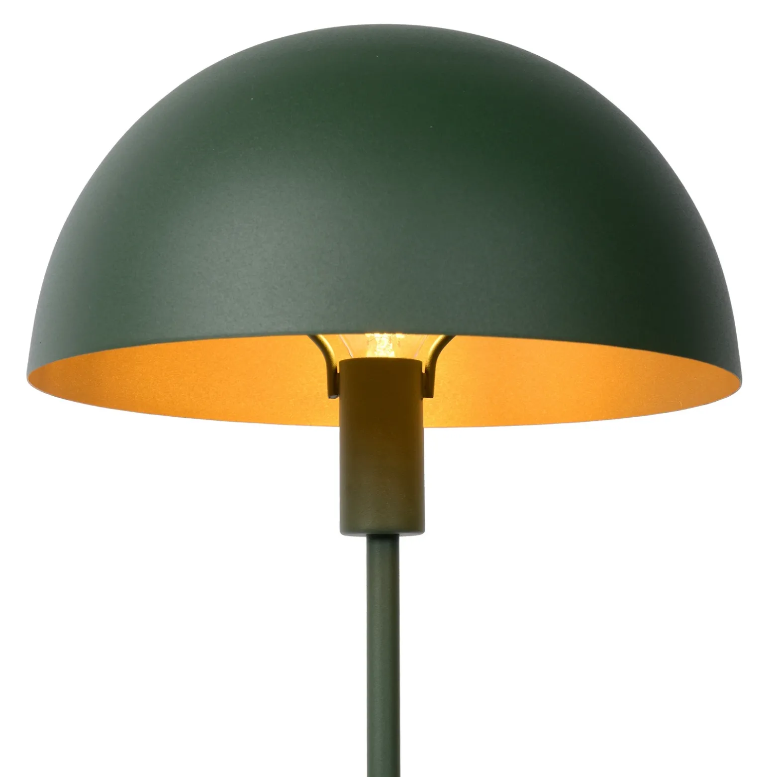 Lámpara de mesa de acero Siemon, Ø 25 cm, verde