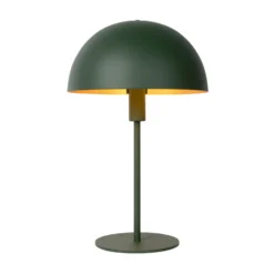 Lámpara de mesa de acero Siemon, Ø 25 cm, verde