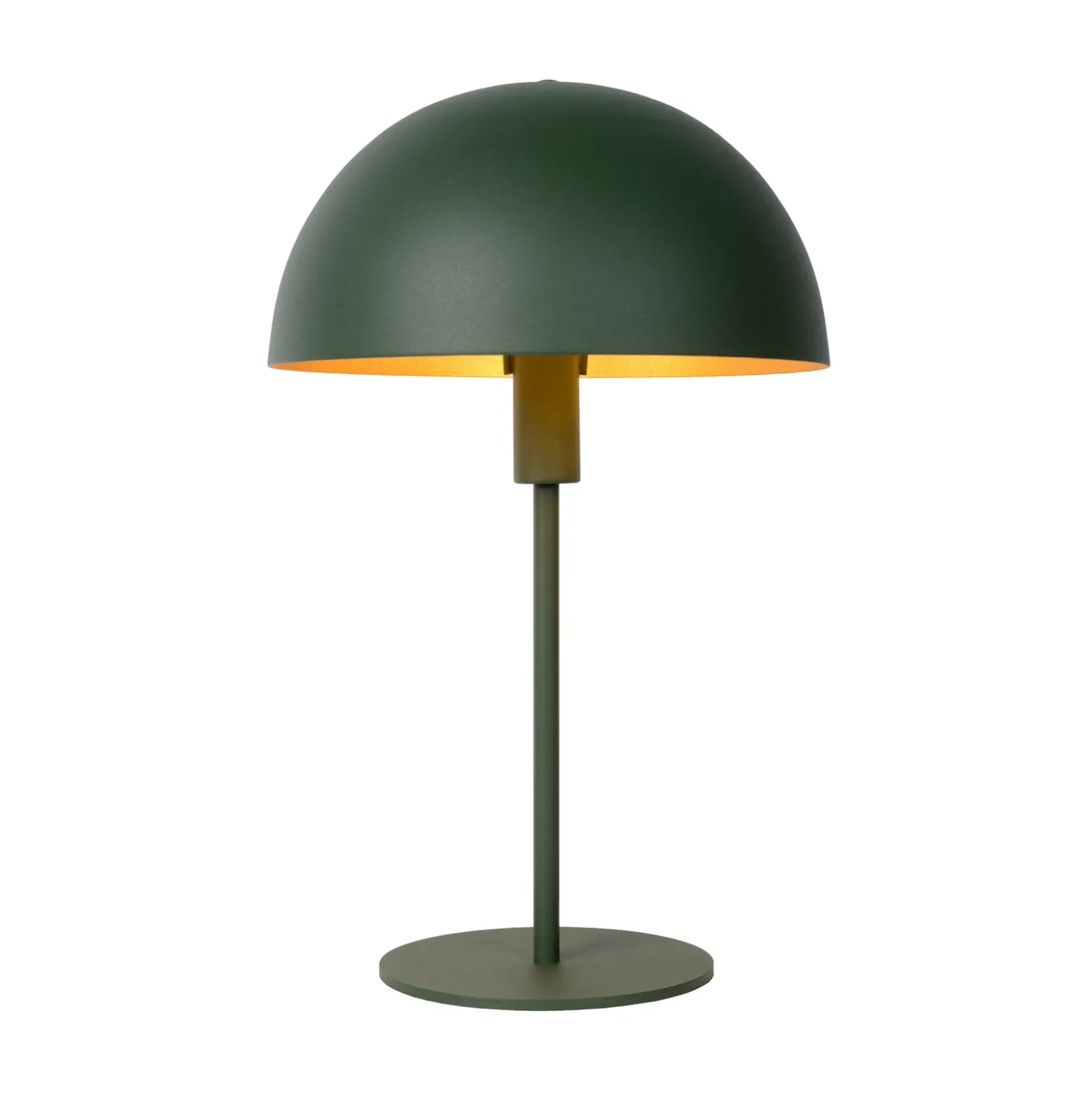 Lámpara de mesa de acero Siemon, Ø 25 cm, verde