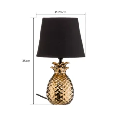 Lámpara de mesa de cerámica Pineapple dorado-negro