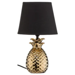 Lámpara de mesa de cerámica Pineapple dorado-negro