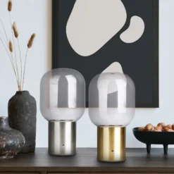 Lámpara de mesa decorativa Albero batería, pie oro