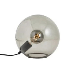 Lámpara de mesa de cristal Belado negro/gris humo liso