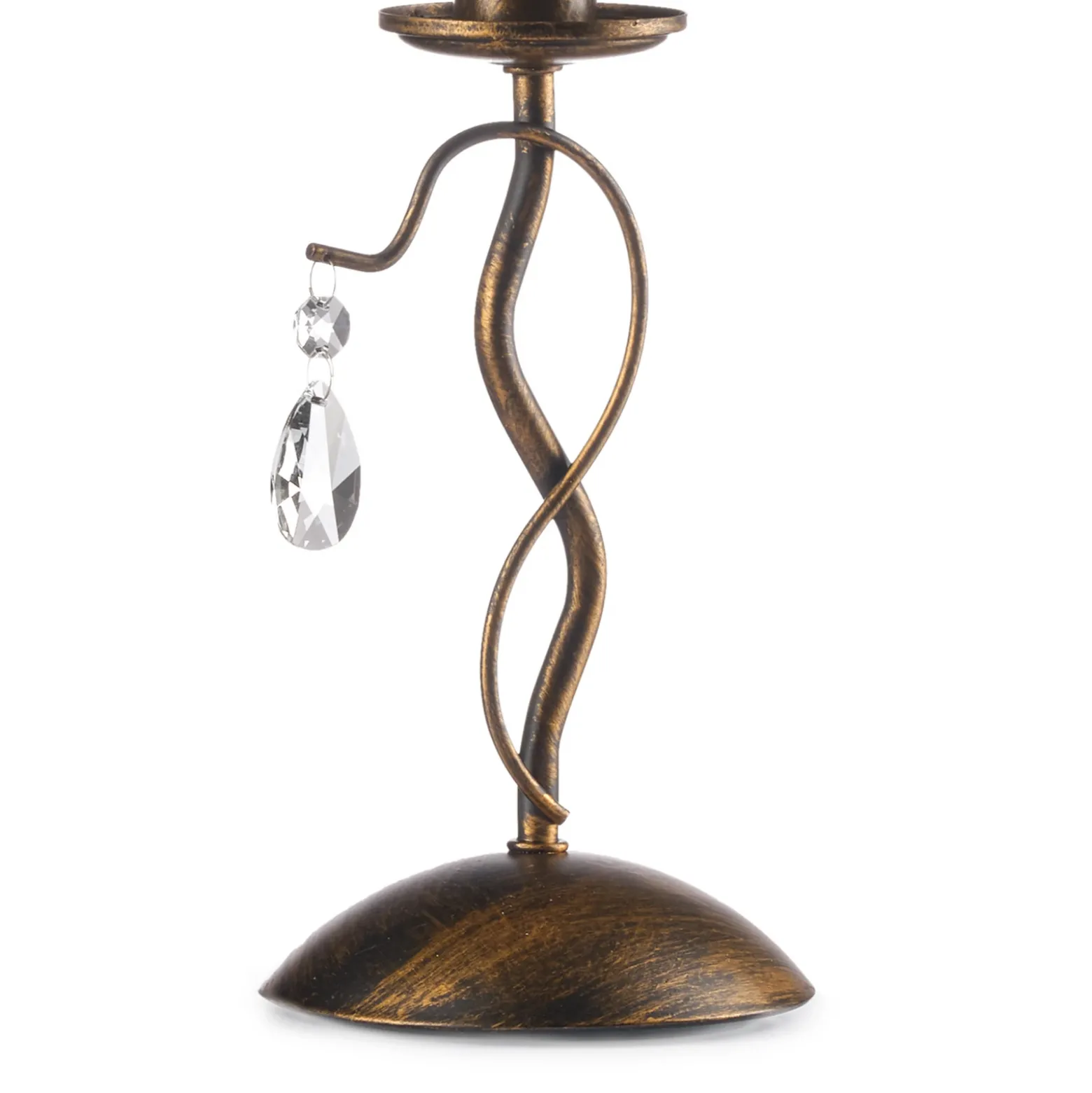 Lámpara de mesa Delia, color bronce, hierro, altura 42 cm, Ø 15 cm