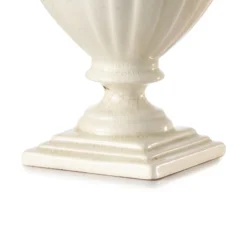 Lámpara de mesa Desy, cerámica, color crema, altura 60 cm, E27