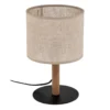 Lámpara de mesa Deva Nature, textil, madera