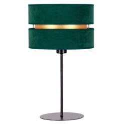 Lámpara de mesa Duo, verde/dorado, altura 50 cm
