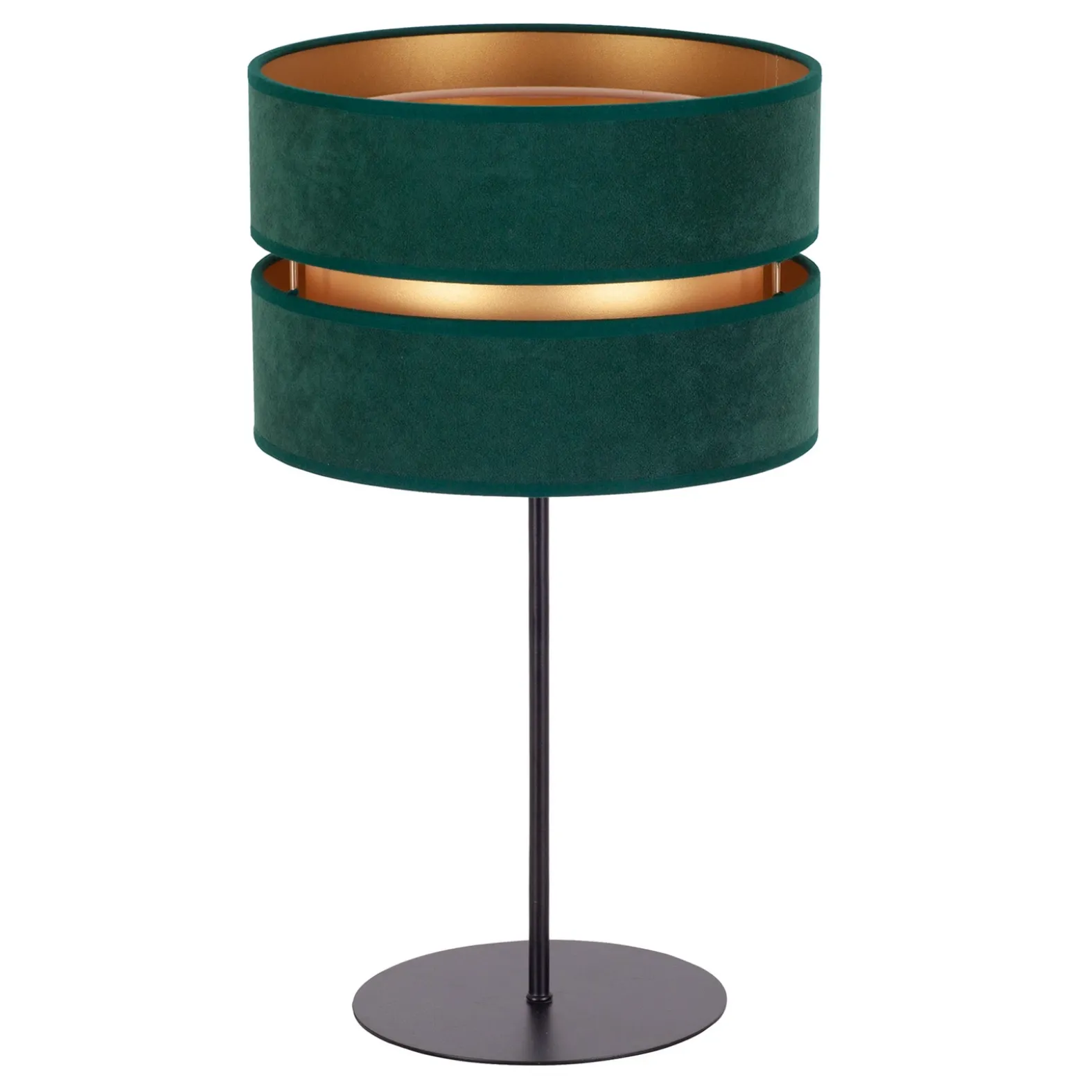 Lámpara de mesa Duo, verde/dorado, altura 50 cm