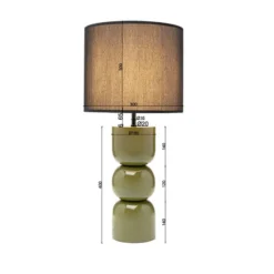 Lámpara de mesa Eliano de KARE, verde, poliéster, 52 cm, E27