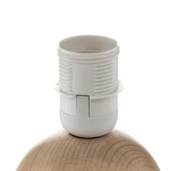 Lámpara de mesa Envostar Gill, madera natural/pantalla beige