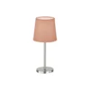 Lámpara de mesa Eve pantalla de lino níquel/rosa