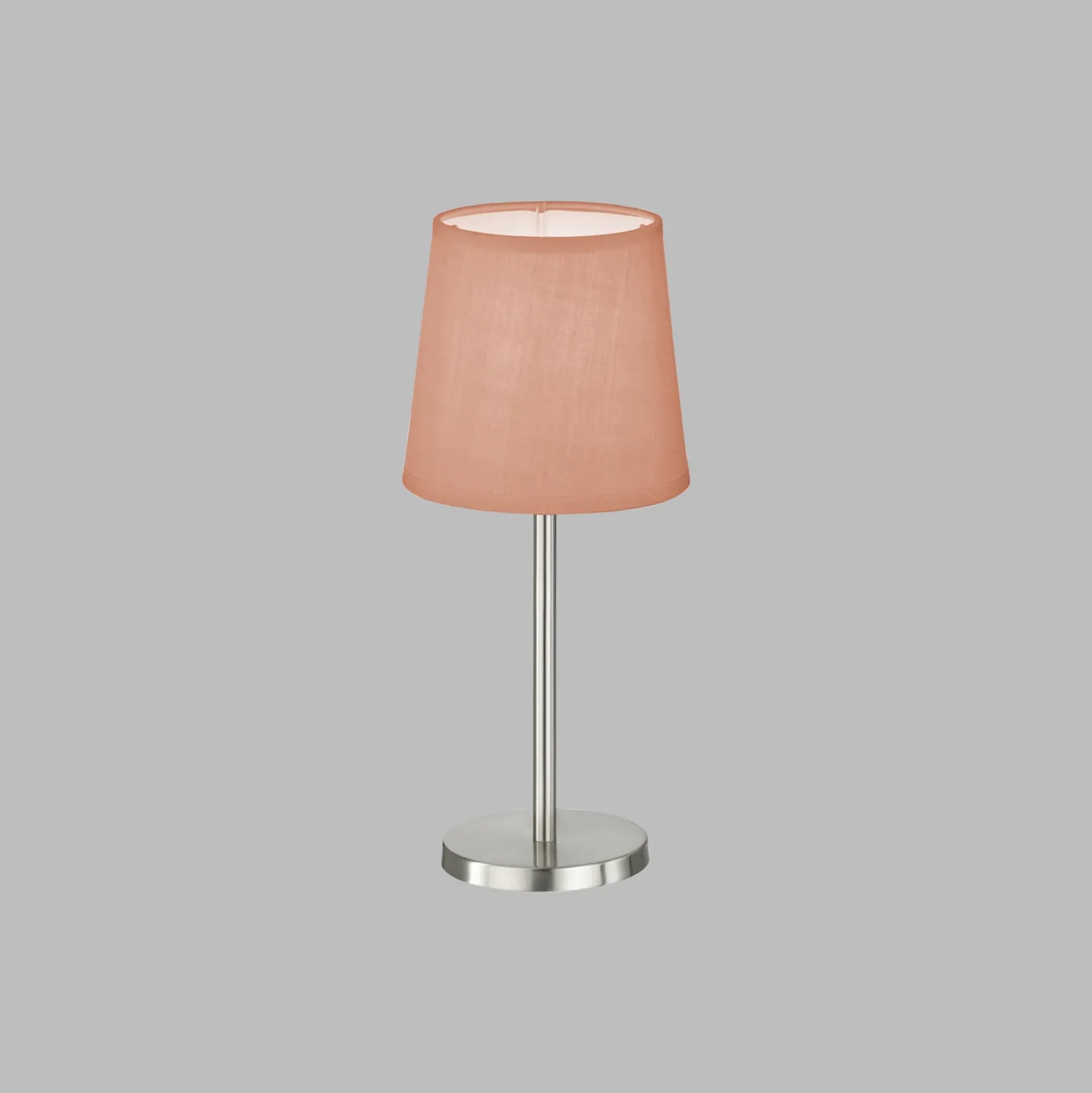 Lámpara de mesa Eve pantalla de lino níquel/rosa