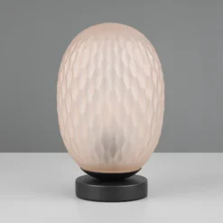 Lámpara de mesa Facette, ámbar, altura 29 cm, cristal, E27