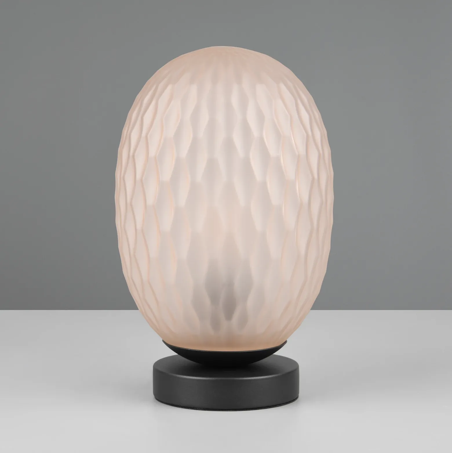 Lámpara de mesa Facette, ámbar, altura 29 cm, cristal, E27