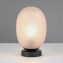 Lámpara de mesa Facette, ámbar, altura 29 cm, cristal, E27