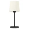 Lámpara de mesa Febres, altura 44 cm, blanco y negro, acero y tela