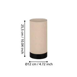 Lámpara de mesa Feniglia con lino natural
