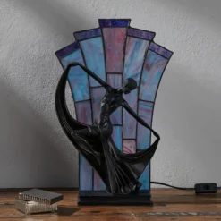 Lámpara de mesa Flamina en estilo Tiffany