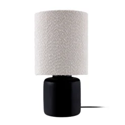 Lámpara de mesa Florian de Globen Lighting, blanca/negra, altura 39 cm