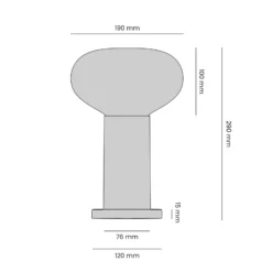 Lámpara de mesa Flo, roja, Ø 19 cm, cristal