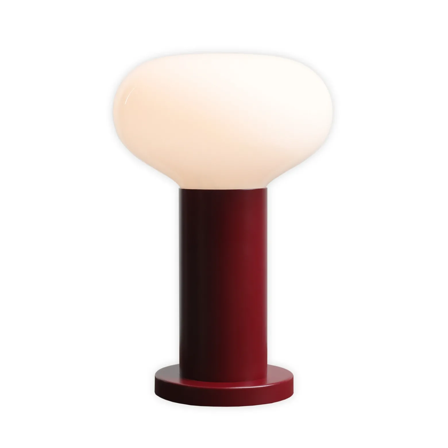 Lámpara de mesa Flo, roja, Ø 19 cm, cristal
