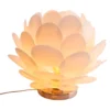 Lámpara de mesa Fora en forma de flor, blanco