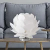 Lámpara de mesa Fora en forma de flor, blanco