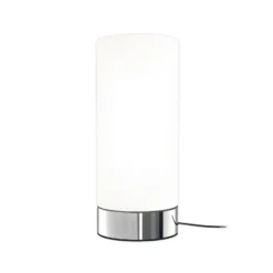 Lámpara de mesa Gari, altura 24,5 cm, cromado/blanco, cristal, E14