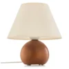Lámpara de mesa Gill, haya teñida/blanca, altura 24 cm, E27