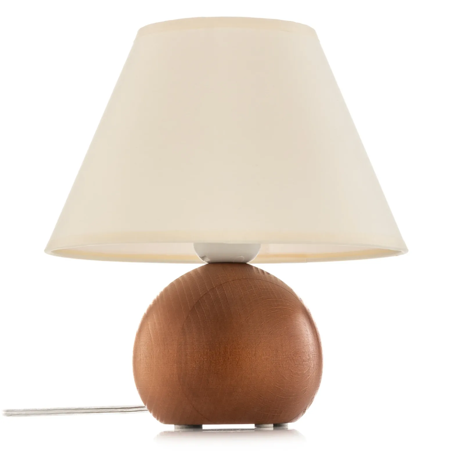 Lámpara de mesa Gill, haya teñida/blanca, altura 24 cm, E27