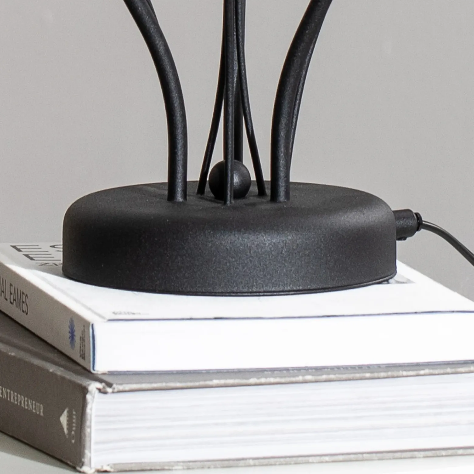 Lámpara de mesa Gloriosa, negro, cristal, 3 luces