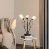 Lámpara de mesa Gloriosa, negro, cristal, 3 luces