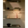 Lámpara de mesa Glossy, rosa/blanco, altura 24 cm, mármol/vidrio