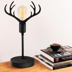 Lámpara de mesa GMN-000011 astas de ciervo negro