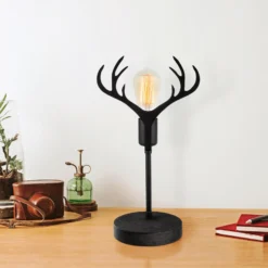 Lámpara de mesa GMN-000011 astas de ciervo negro