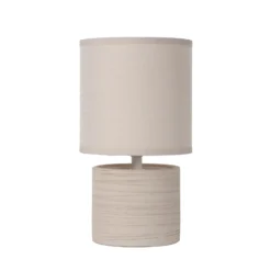 Lámpara de mesa Greasby con pantalla textil, beige
