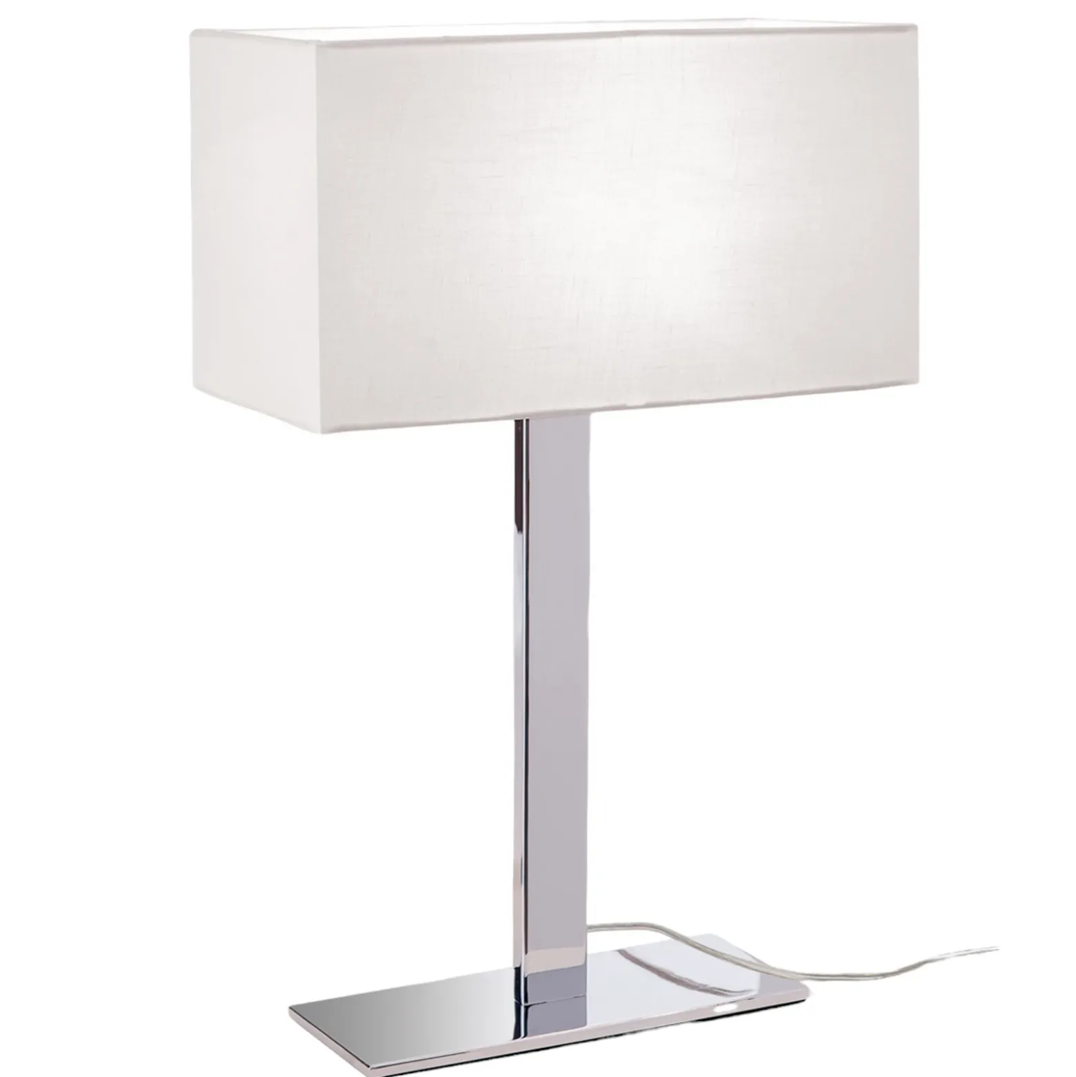 Lámpara de mesa Grigor con pantalla de lino blanco