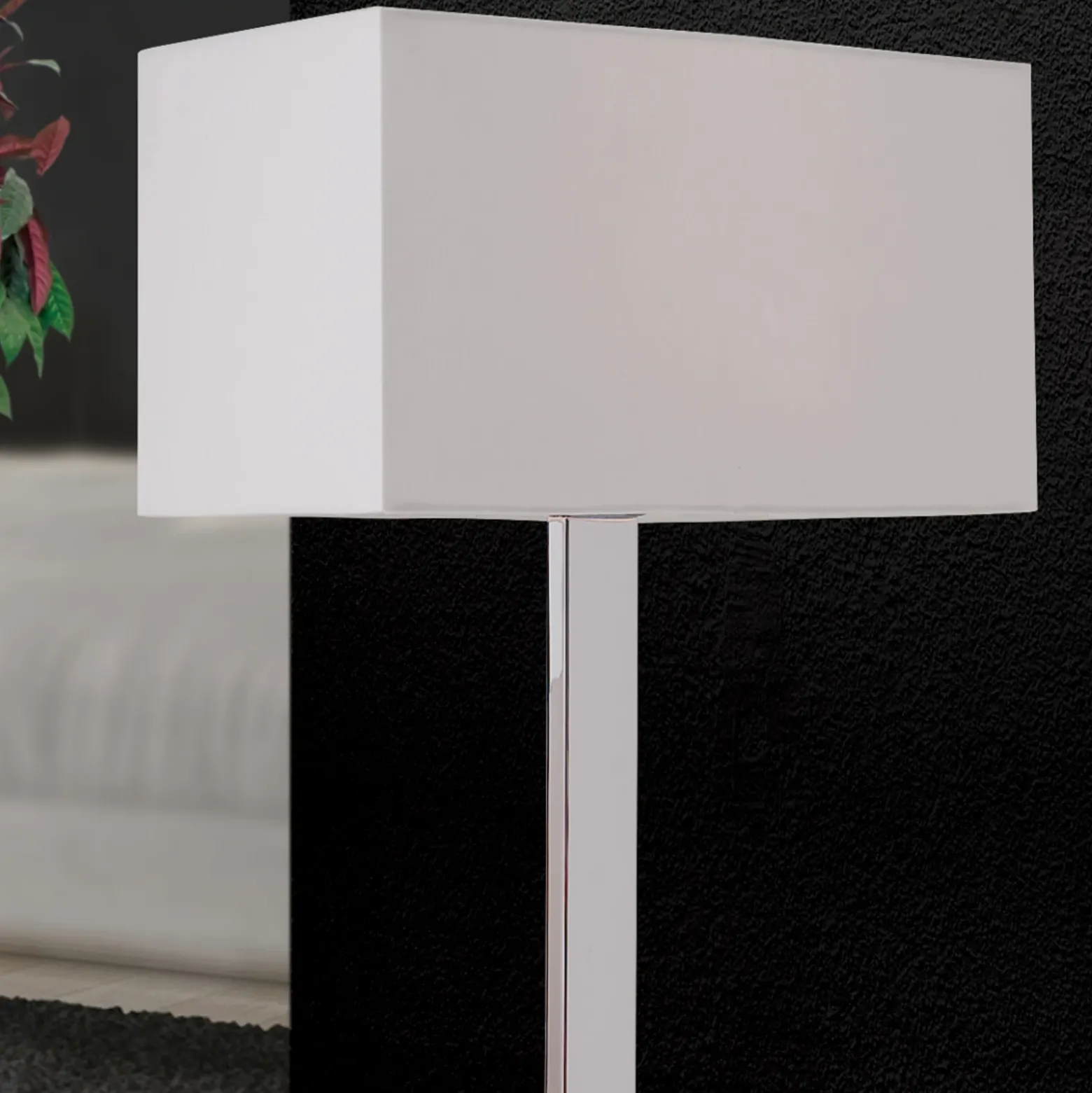 Lámpara de mesa Grigor con pantalla de lino blanco