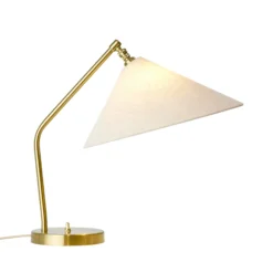 Lámpara de mesa Gubi Gräshoppa, blanca, metal/tejido, E14
