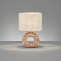 Lámpara de mesa Hanke altura 31 cm pantalla arena