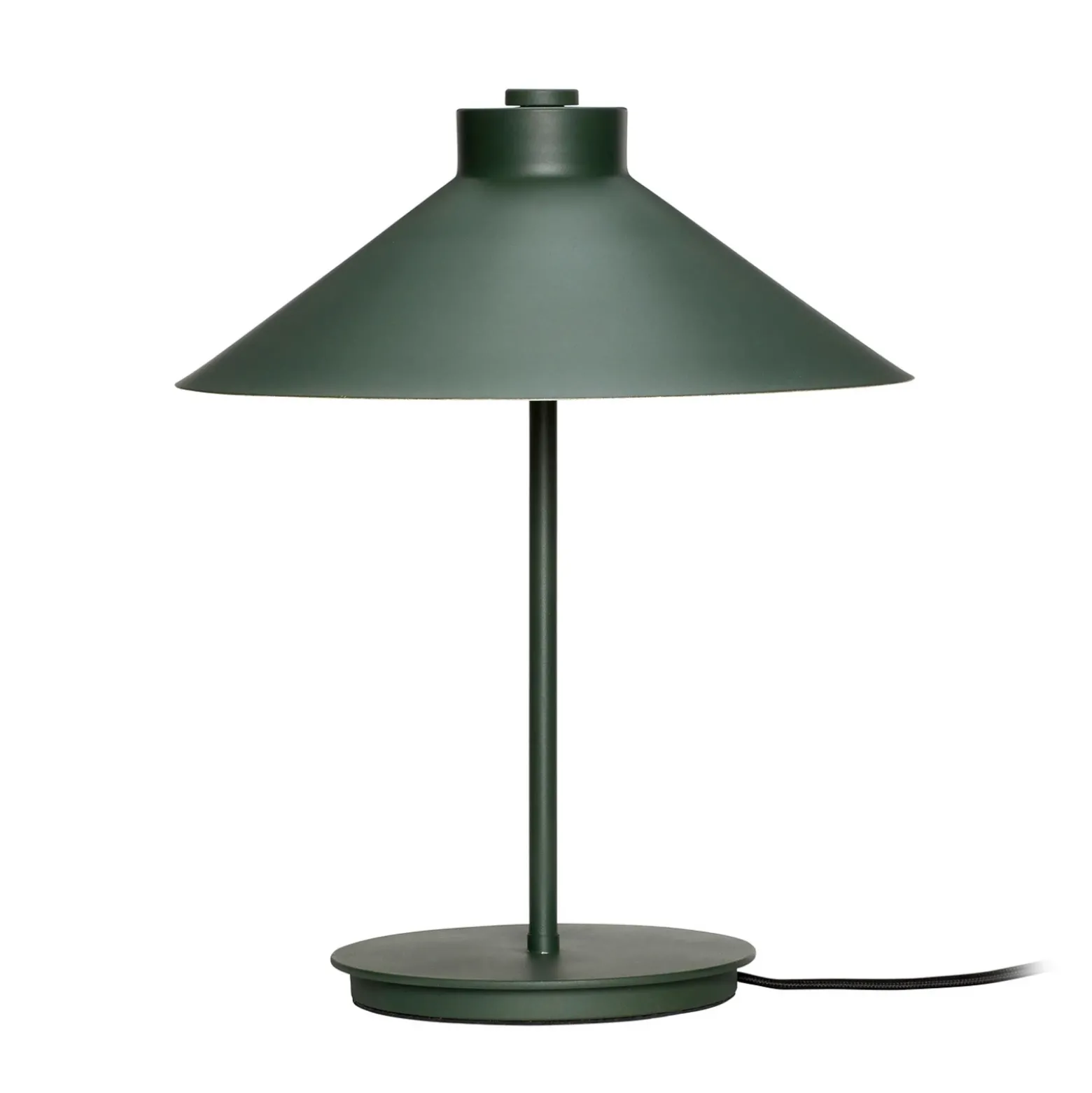 Lámpara de mesa HÜBSCH Shape, verde oscuro, hierro, E14