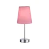Lámpara de mesa Heinrich con pantalla de tela rosa