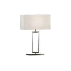 Lámpara de mesa Helestra Enna 2, 30 cm de altura, E14, blanca, textil