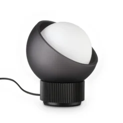 Lámpara de mesa IDEAL LUX Bloom, negro/gris oscuro, altura 13 cm