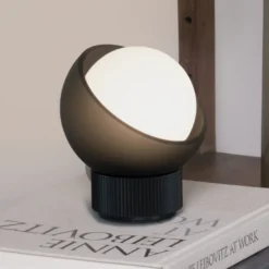 Lámpara de mesa IDEAL LUX Bloom, negro/gris oscuro, altura 13 cm