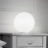 Lámpara de mesa Ideal Lux Mapa, Ø 20 cm, cristal opalino, esfera, E27