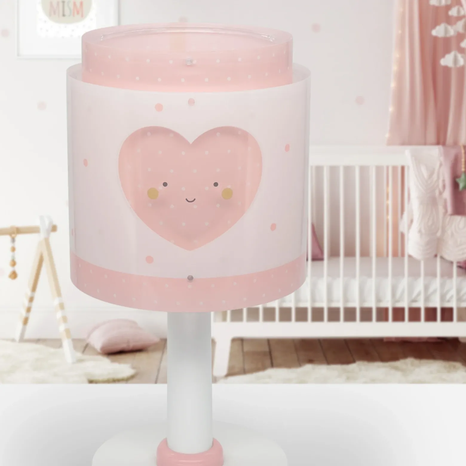 Lámpara de mesa infantil Baby Dreams, rosa, G4, Ø 15 cm