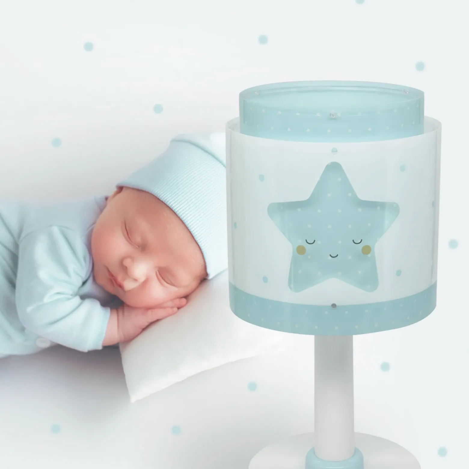 Lámpara de mesa infantil Baby Dreams, azul, G4, Ø 15 cm
