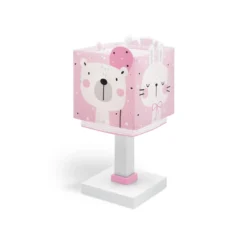 Lámpara de mesa infantil Baby Jungle, rosa, G4, ancho 14 cm