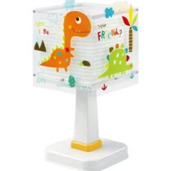 Lámpara de mesa infantil Dinos, G4, ancho 14 cm